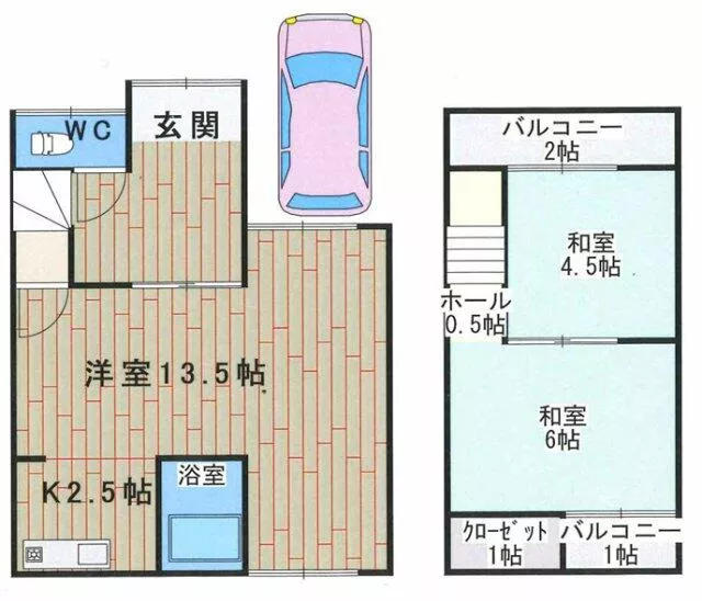 Takaishi City, Kamo 1-chome (Kyarabashi Station) 2-story 2LDK