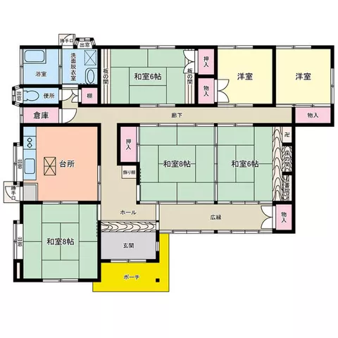 Satsumasendai City, Hiwaki Town, Ichihino, single-story, 6DK