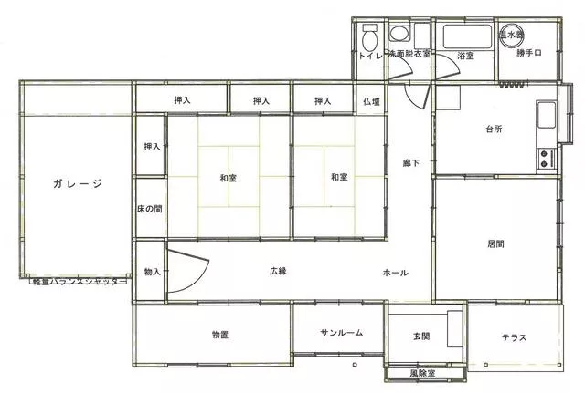 Kitakami City, Waga Town, Nagahama 7 Chiwari (Fujine Station) Single-story building 3DK