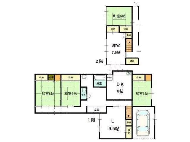 【Includes a garage for one car!】 Spacious 5LDK in a quiet residential area! Convenience store nearby