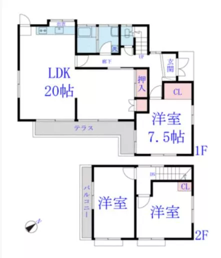 Oami Shirasato City, Kizaki (Oami Station) 2-story 4LDK