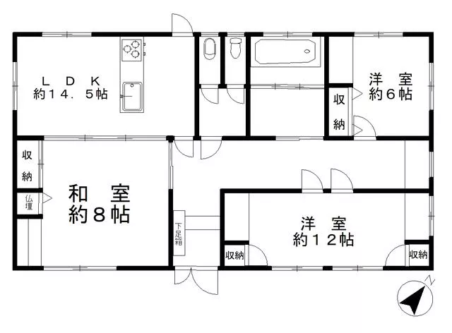 Uto City, Miango Town, Tochi (Hadakaura Station) Single-story building 3LDK