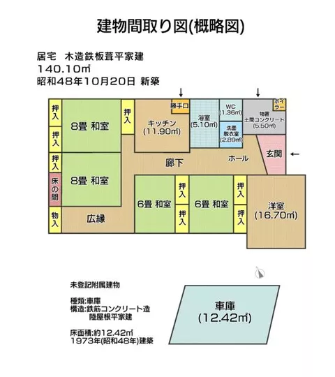 1-story building, 5DK in Nagano City, Kamimatsu 3-chome (Hongo Station)