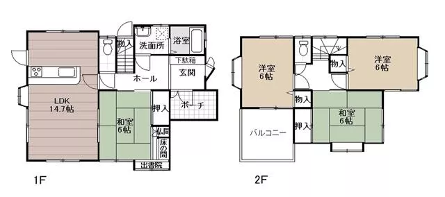 4LDK, 2-story building in Atocho, Aki Ward, Hiroshima City