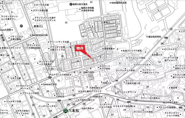 Fukuoka City, Chuo Ward, Rokubonsatsu 1-chome (Rokubonsatsu Station), two-story building, 3LDK