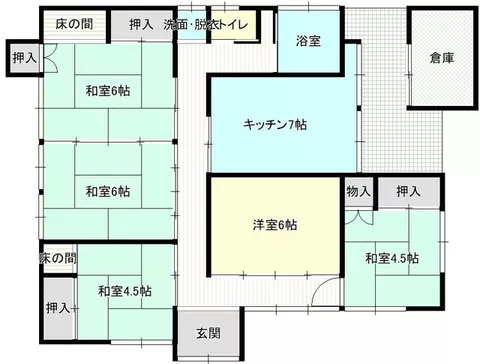 Kamiyama City, Asahi-cho 1-chome (Kaminoyama Onsen Station) Single-story building 5DK