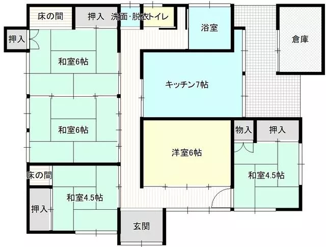 Kamiyama City, Asahi-cho 1-chome (Kaminoyama Onsen Station) Single-story building 5DK