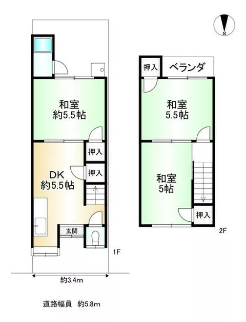 Nishino Hitzukawa-cho, Yamashina-ku, Kyoto City (Miryō Station) 2-story 3DK