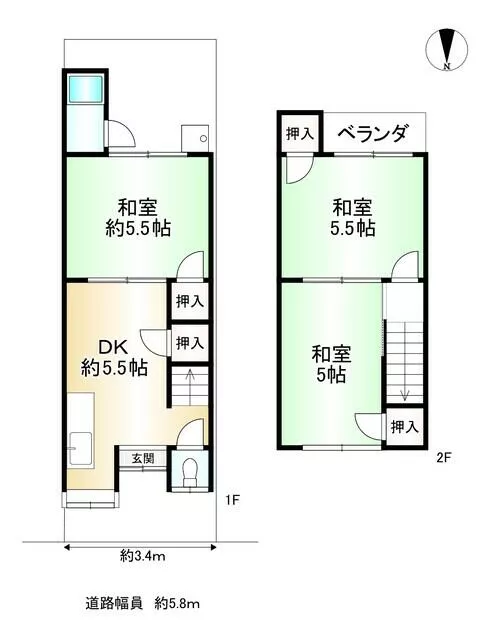 Nishino Hitzukawa-cho, Yamashina-ku, Kyoto City (Miryō Station) 2-story 3DK