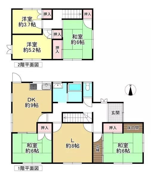 Uda City, Haibara Tenmandai Nishi 1-chome, 2-story, 6DK