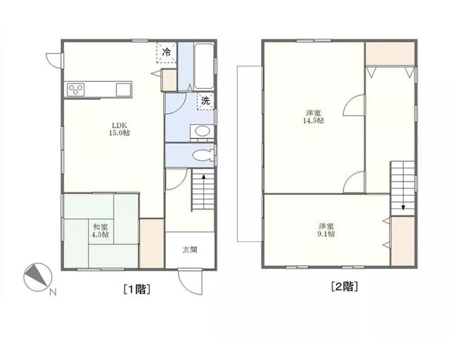 2-minute walk to Hanazakigaoka bus stop! A detached property with parking for 2 cars