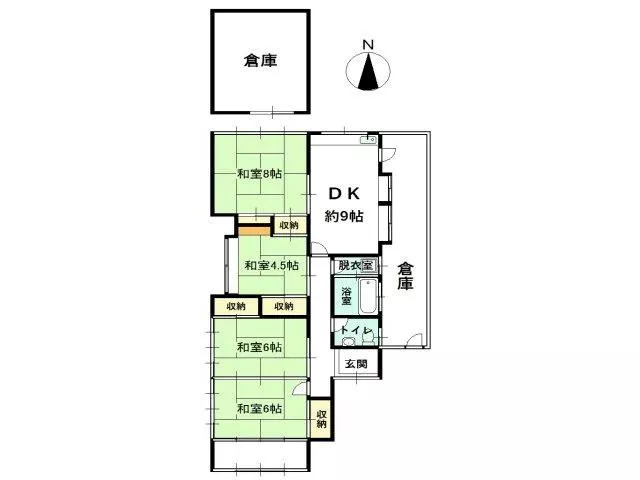 [Popular single-story home!] 4DK in the Ninekawa area! The surrounding environment is also well-equipped! Your favorite in