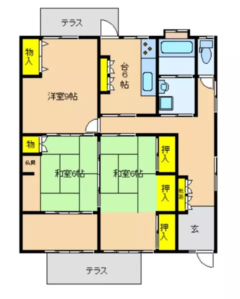 Isa City, Hishikari Minamiura, single-story building, 3DK - Image 2