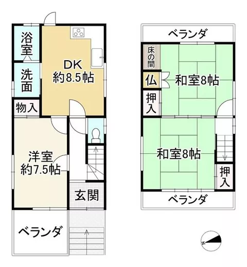 Sakai City Naka Ward Fukasaka 2-chō (Izumigaoka Station) 3-story 3DK