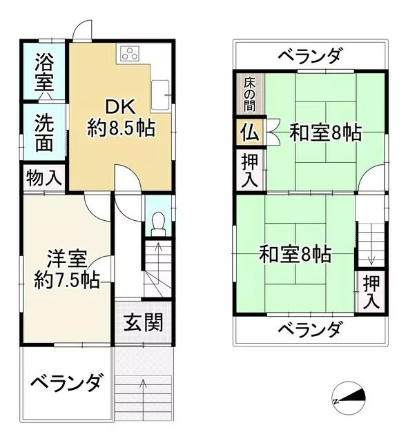 Sakai City Naka Ward Fukasaka 2-chō (Izumigaoka Station) 3-story 3DK