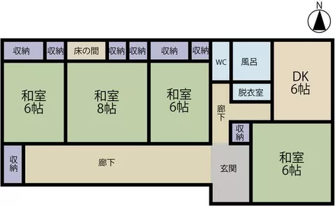 Kurokawa-gun, Ogō Town, Omatsuzawa, Masaka (Matsuyama Town Station) Single-story building 4DK - Image 2