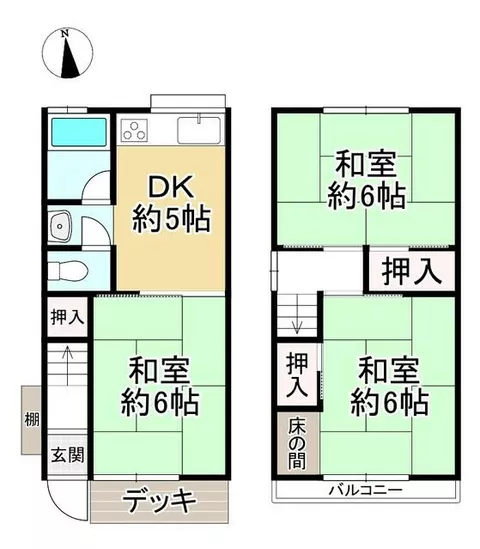 Taguchi 3-chome, Hirakata City (Hirakata City Station) 2-story 3DK