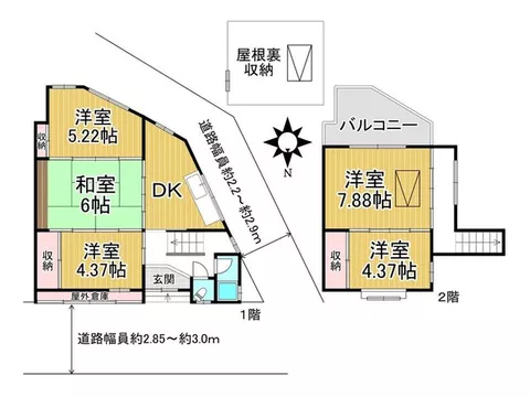 ●Corner lot (North, Southwest)・South-facing balcony