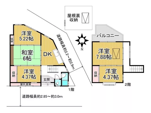 ●Corner lot (North, Southwest)・South-facing balcony