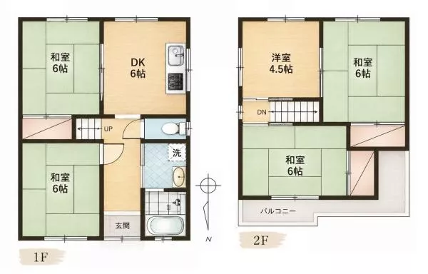 Kamimaki Town, Kitakatsuragi District, Yoneyamadai 1-chome (Shitumi Station) 2-story 5DK