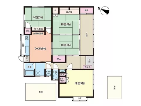 Corner lot with good sunlight! Parking for 2 cars OK! Spacious single-story house with a total floor area of 105.34㎡!