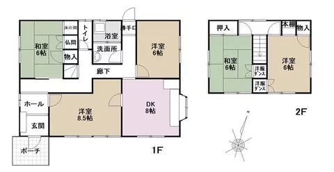 Kure City, Shingu-cho, 2-story building, 5DK