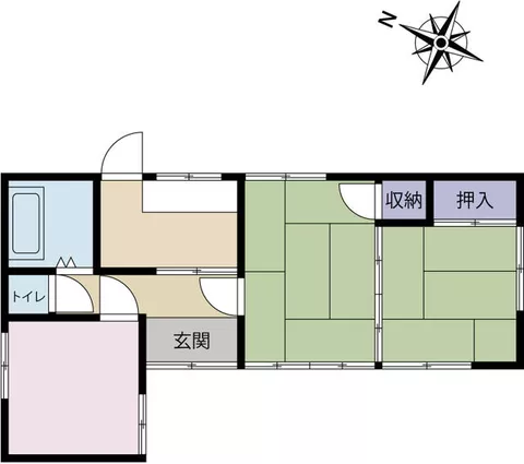 Aizuwakamatsu City, Hashimoto 2-chome (Nanakamachi Station) Single-story building 2DK