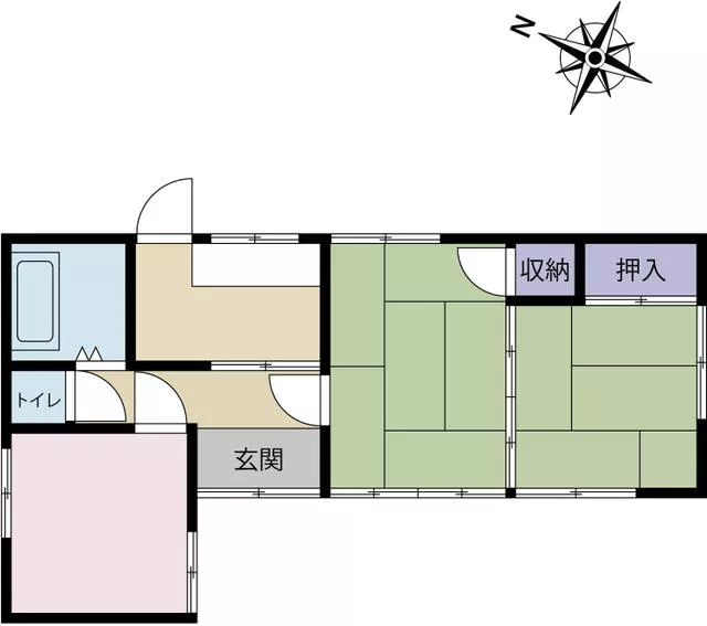 Aizuwakamatsu City, Hashimoto 2-chome (Nanakamachi Station) Single-story building 2DK