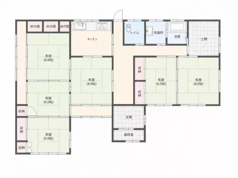 Akita City, Shimohama Nagahama, Serizawa Michiwaki (Shimohama Station) Single-story building 6DK