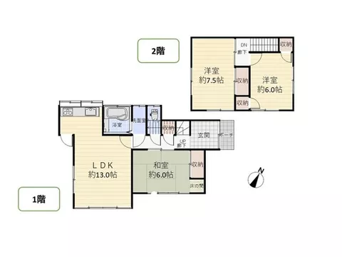 About a 10-minute walk to the supermarket! Renovation base 3LDK☆Monthly payment in the 10,000 yen range - Image 2