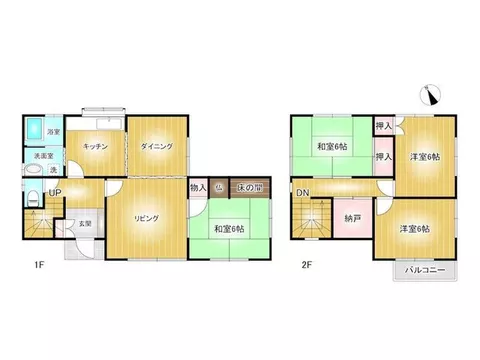 4LDK+S. Two-sided lighting with good sunlight. Comes with a storage room, providing ample storage space. - Image 2