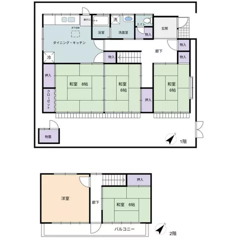Tochigi City, Iwai Town (Tochigi Station) 2-story building 5DK