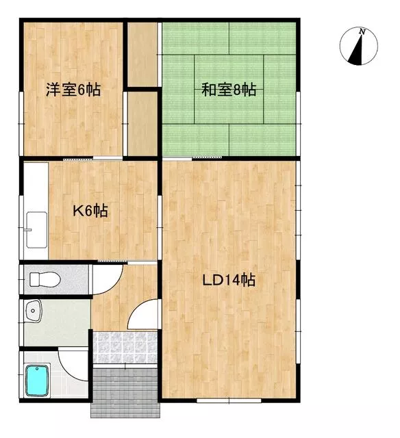 Towada City, Oaza Sanbongi, Nishikoinaka (Nihonmatsu Towada Station), single-story building, 2LDK