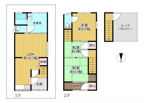 Osaka City, Ikuno Ward, Nakagawa Nishi 1-chome (Imazato Station) 2-story 3LDK