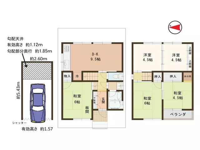 ●5DK layout ●There are living facilities within walking distance ●Front road 6m