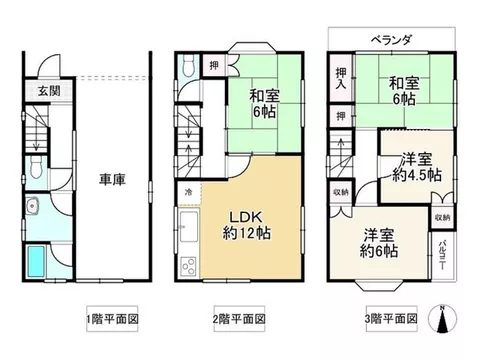 3-story used terrace house, 8 minutes on foot from Hankyu Kobe Line "Sonoda Station"