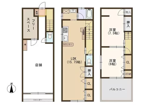 Available for viewing today ☆ Residential property with parking space and store! Spacious layout with LDK over 15 tatami mats ♪