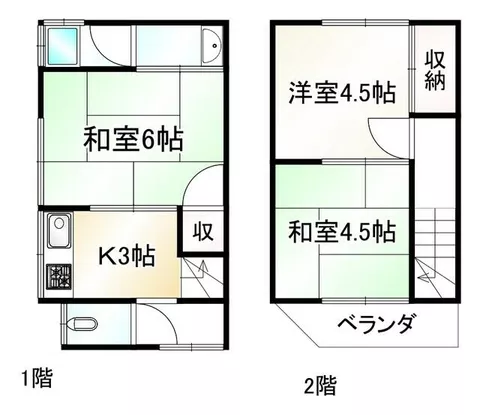 Kamikayama Koden-cho, Yamashina-ku, Kyoto City (Miryō Station) 2-story 3K