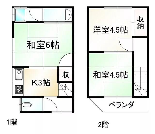 Kamikayama Koden-cho, Yamashina-ku, Kyoto City (Miryō Station) 2-story 3K