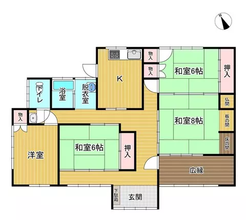 Moji Ward, Kitakyushu City, Oaza Ikawa (Komorie Station) Single-story building 4DK - Image 2