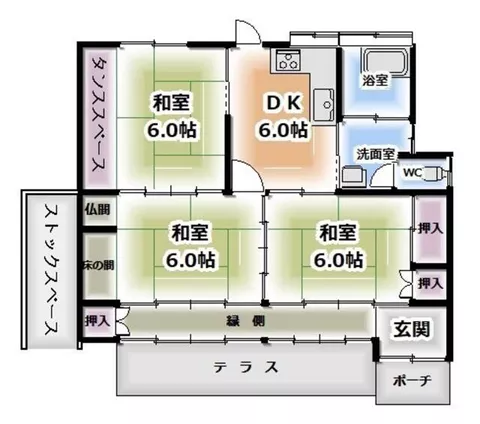 Mitaka Town, Kitamorokata District, Oaza Mochihara Single-story building 3DK