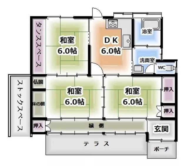 Mitaka Town, Kitamorokata District, Oaza Mochihara Single-story building 3DK
