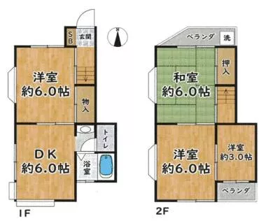Nishinomiya City Koshien Hamada Town (Kuzugawa Station) 2-story 4DK