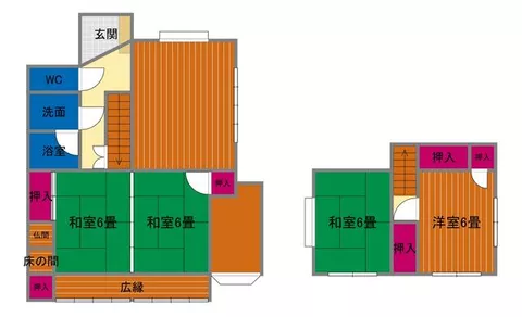 Iwakuni City, Yuu-cho Chidori-ga-oka 1-chome (Yuu Station) 2-story building 4LDK