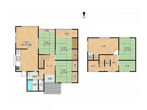 ◆Corner lot◆6LDK + storage◆Parking for 2 cars available◆About 10 minutes on foot from Meitetsu Bisai Line "Tamanoi" Station