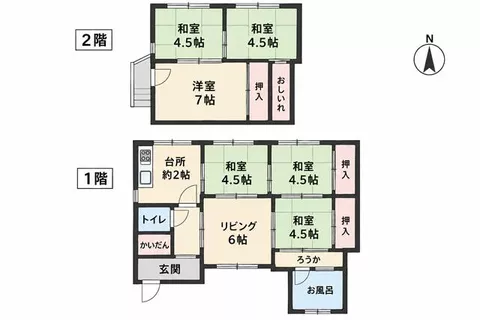 Nagoya City Nakagawa Ward Shimonishiki Town Nishinokiri (Fushiya Station) 2-story 5DK