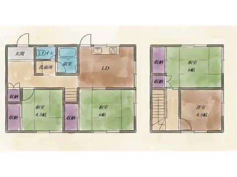 A residential area rich in greenery, 4 minutes on foot to the elementary school, good sunlight