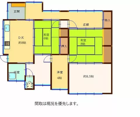 Kitakyushu City, Moji Ward, Osato Higashi 4-chome (Komorie Station) Single-story 4DK