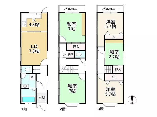 Steel frame 3-story building with 4LDK! Available for immediate move-in as it is vacant!