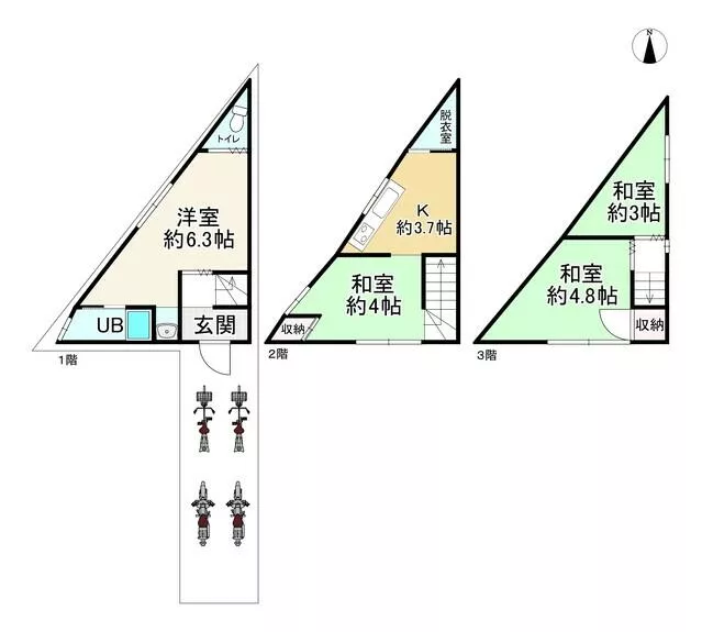 Moriguchi City, Kaneda-cho 2-chome (Dainichi Station) 3-story building 4K